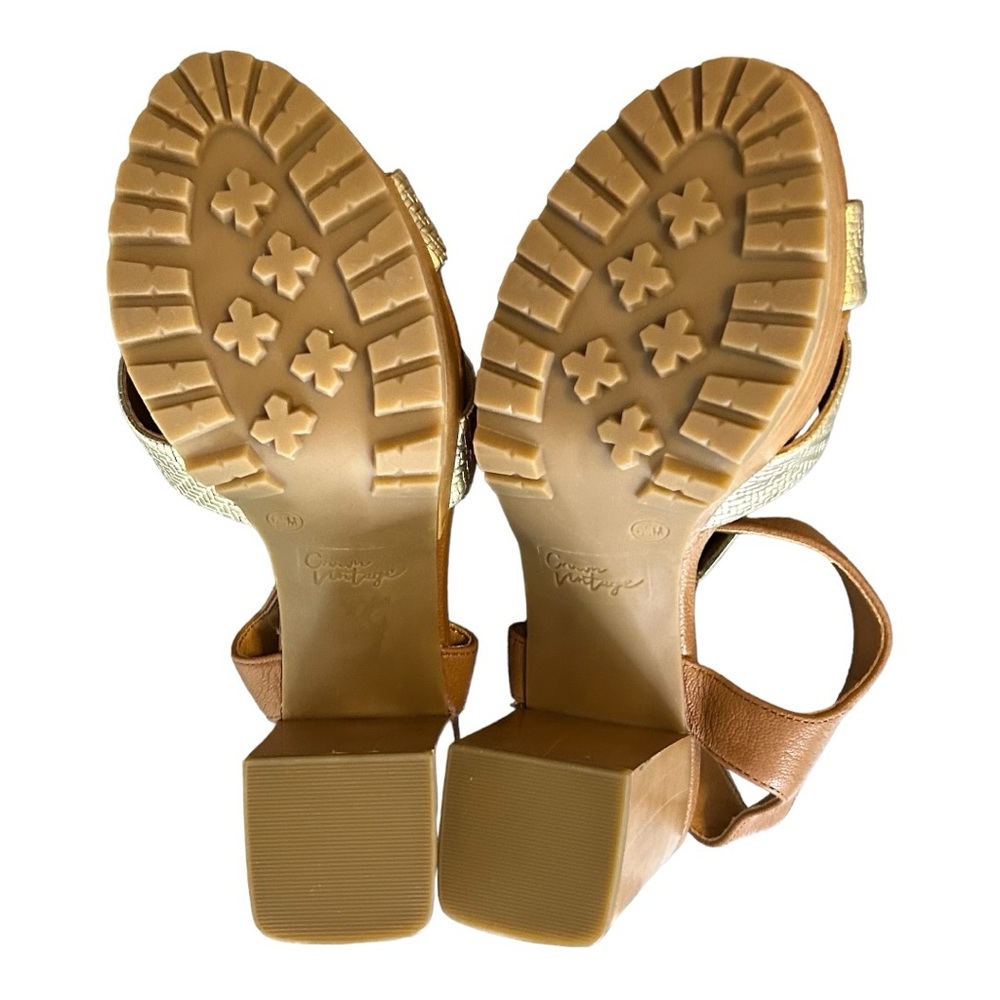 NWT Crown Vintage Julia Wood Block Heel Platform Sandal Women’s SZ 6.5 G… - Picture 8 of 9